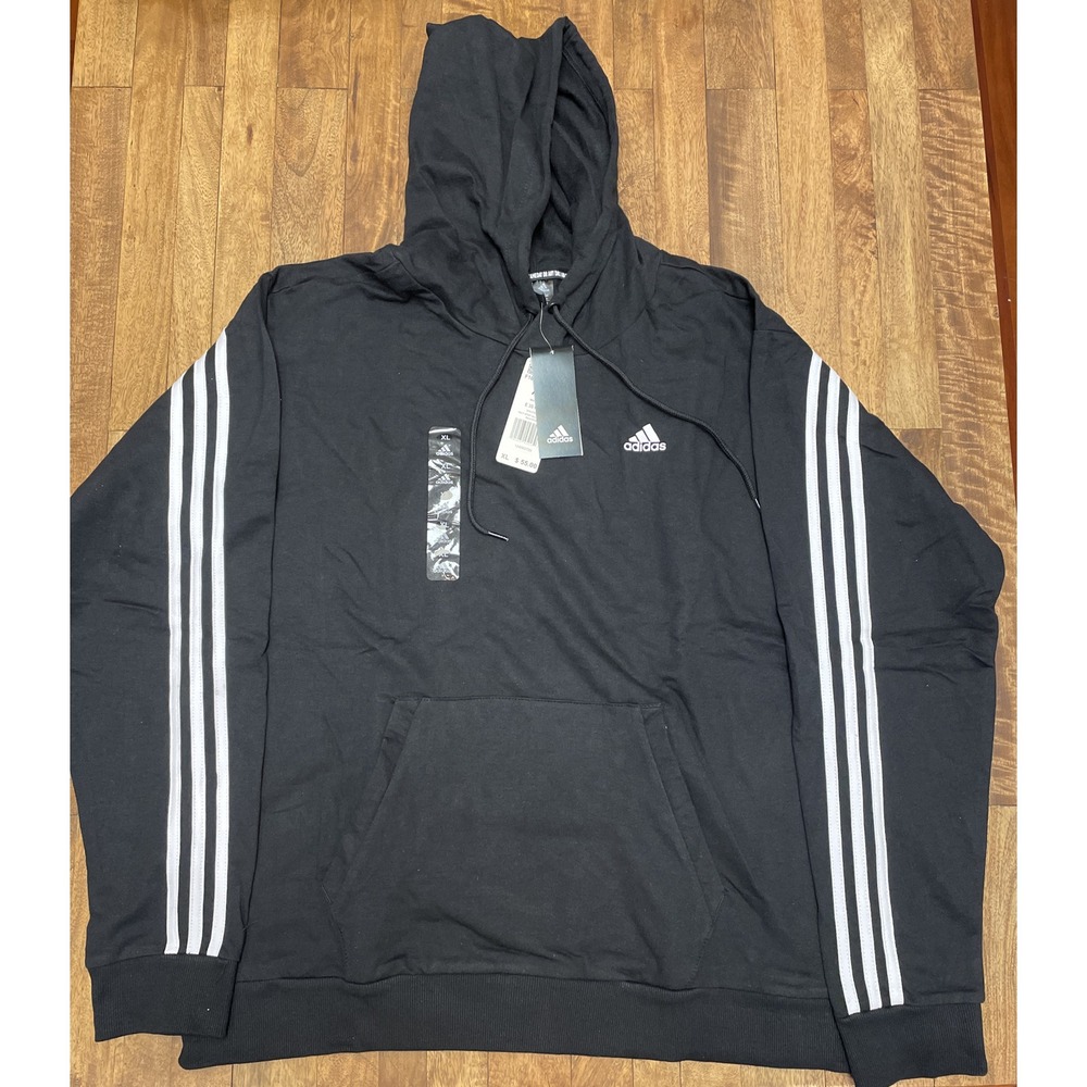 Adidas Essentials Mens Hoodie Logo Graphic Black XL F16143 Pullover Fleece